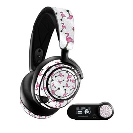 MightySkins Glossy Glitter Skin Compatible With SteelSeries Arctis Nova Pro - Cool Flamingo | Protective, Durable High-Gloss Glitter Finish | Easy to Apply, Remove, and Change Styles | Made in The USA