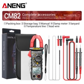 ANENG CM82 Digital Clamp Meter 6000 Counts True RMS NCV Universal Meter 600V DC/AC Voltage 600A DC/AC Current Digital Multimeter Clamp-type Tester Automatic Integrated Smart Clamp Current Meter