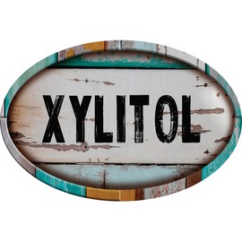 ANY AND ALL GRAPHICS XYLITOL 8"x12" Oval Painted Weathered White Stripe Rustic Look Novelty décor Composite Aluminum Beach Cottage Sign.