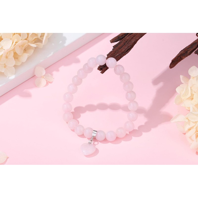 XIANNVXI Heart Bracelet Women's Stone Crystal Bracelet Beads Bracelet 8