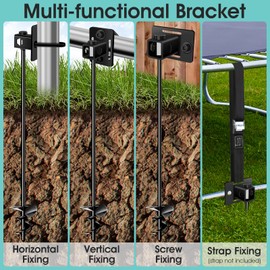 26" Ground Anchors Screw-in Payivsve, Multi-Purpose Trampoline Stakes Heavy Duty, 3" Wider Spiral Mobile Home Anchors Hurricane Earth Anchor for Trampoline, Shed, Swing Sets, Carports(26"-4pcs)