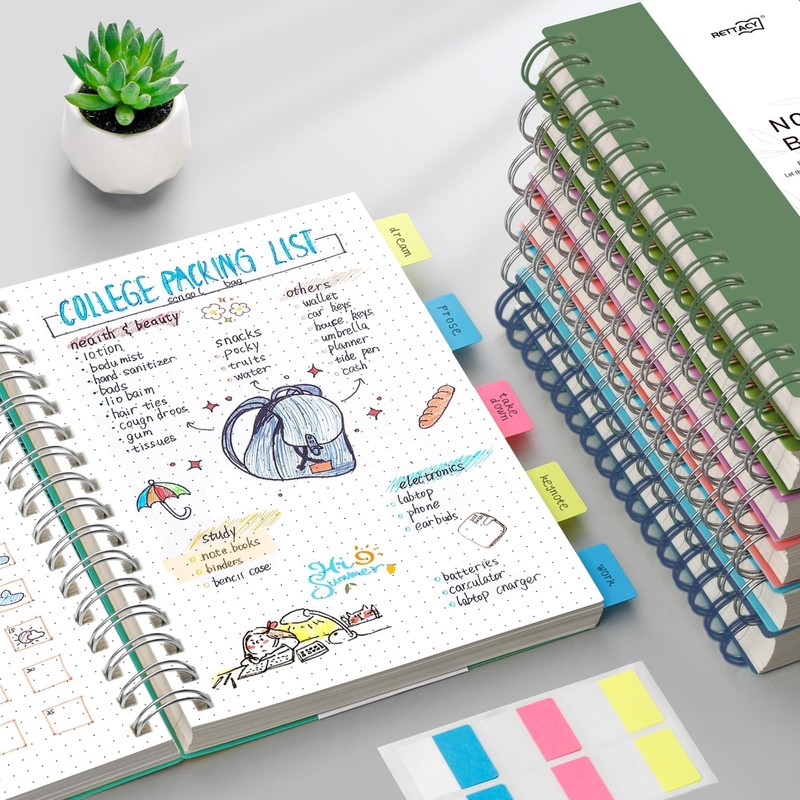 RETTACY Bullet Dotted Journal Notebook, 300 Pages, B5 Medium Size
