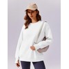 PINSPARK Crew Neck Sweatshirts Women Loose Fit Preppy Pullover Top