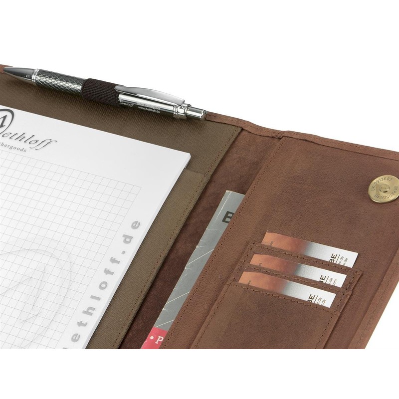 Dethloff Hunter Craftsman Folder Writing Case A5 Leather Magnetic Closure