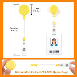 BESARME 20 Pcs Beadable Badge Reels Retractable ID Holder - for Nurses Teachers Office Workers DIY Craft Making Kit Bulk Pack Plastic Color Standard Size Belt Clip Users Set