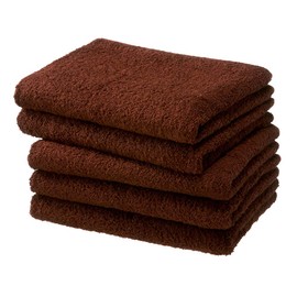 Hotel Face Set of 5 Face Towels, Made in Japan, Senshu Towel (Approx. 12.6 x 32.3 inches (32 x 82 cm) Brown