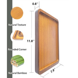 SilkNavAnchor Bamboo Serving Tray - Wood Bed Table Tray for Breakfast in Bed, Coffee & Dinner - Decorative Large Serving Tray for Kitchen or Bedroom