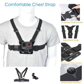 Fotoleey Camera Bicycle Mount for Insta360 X5- Chest Strap Mount for Insta360 X4 - Handlebar Clamp for GoPro Hero 12/11/10, Ace Pro, Ace