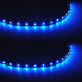 Mintice™ 5 X Blue 12V 15 Led 30cm Car Auto Vehicle Grille Flexible Waterproof Underbody Light Strip