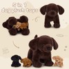 BENINY 4Pcs Lab Stuffed Animals - 16" Huggable Chocolate Mama