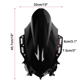 PSLER Motorcycle Windscreen for YZF R15 V4 2021-2024, Motorcycle Front Windshield Wind Deflector, Bright Black
