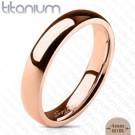 Bungsa Titanium Ring Rose Gold Women's – Ring Made of Rose Gold Titanium for Men and Women – Rose Coloured Women's Ring / Men's Ring – Jewellery Ring for Men and Women Rose Gold Titanium, Titanium, No