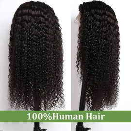 34 Inch HD Lace Front Wigs Human Hair Pre Plucked Glueless,100% Human Hair for Black Women13x6 Jerry Curly 200% Density Frontal Wigs with Baby Hair Free Part