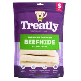 Treatly American Beefhide Chip Rolls 5-6" Dog Chew Treats - Natural Flavor, 50 Count/1 Pack