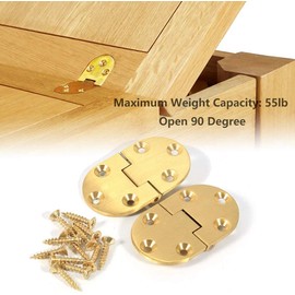 2Pcs Butler Tray Hinge, Brass Desk Drawer Hinges, 2-1/2"x1-1/2 with Screws Folding Flap, Roll Top Desk Hinges, Drop Front Desk Hinge