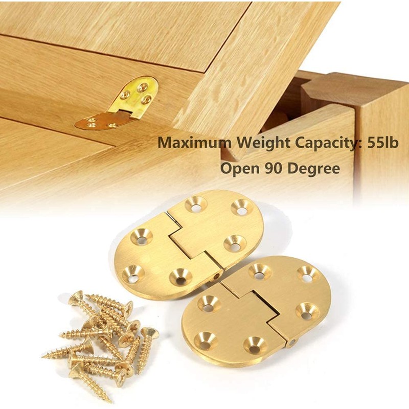 2Pcs Butler Tray Hinge, Brass Desk Drawer Hinges, 2-1/2"x1-1/2 with