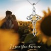 YFN Cross Necklaces Love Heart Sunflower Necklaces Women Girls, Sterling