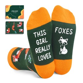 Fox Gift Ideas Socks - Funny Crazy Novelty Fox Socks for Tween Girls 10-12 Years Old, Fox Stuff, Animal Socks for Kids, Christmas Stocking Stuffers