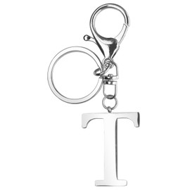 ORUZA Letter Keyring Alphabet Initial Keychain, Metal Letter Key Ring for Women Men Handbag Wallet Purses Letter T