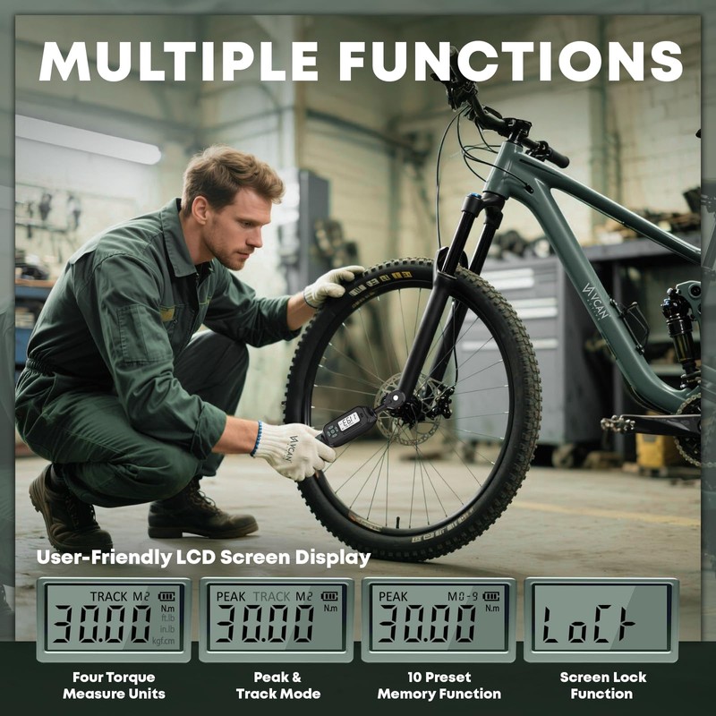 1/4 Torque Wrench Digital(1.1-22.2Ft.Lb) ±2 % Accuracy Digital Torque Wrench