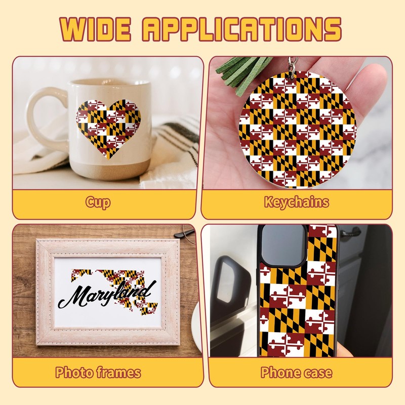Tintnut Maryland Flag Permanent Vinyl- 8 Sheets 12"x10", Maryland State