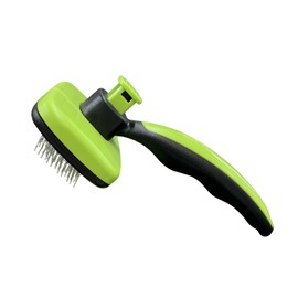 Flybbwl Self Cleaning Brush for Dog: Cat Slicker Brush with Release Button - Pet Shedding Brushes for Long and Short Hair - Remove Loose Undercoat