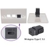 AAOTOKK 90 Degree USB C 3.1 Keystone Insert Jack Connector