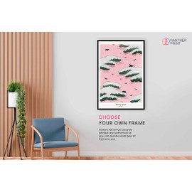 Panther Print Pink Sky Unframed Poster, Pictures for Home Walls, Bedroom, Living Room & Bathroom Decor 31x20cm (12x8in)