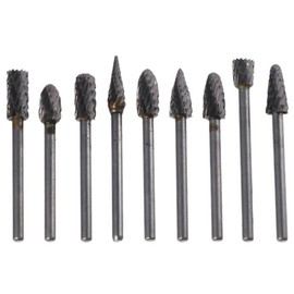 Milling Cutter 1/8" Shank Electric Grinding Head Carbide Tungsten Steel Carbide for Rotary Tool 10PCS