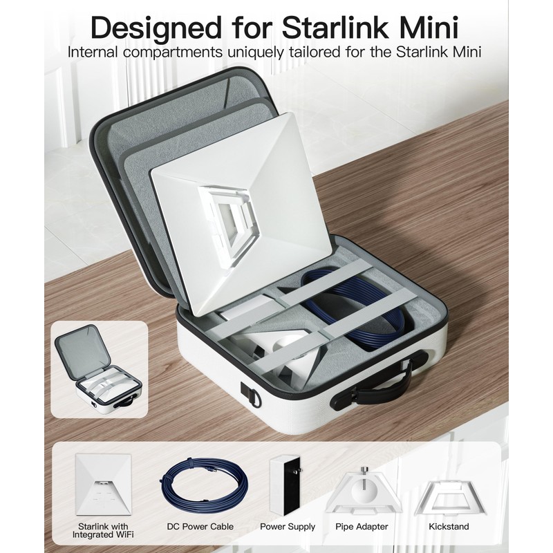 xetaty Waterproof Hard Case Compatible with Starlink Mini for Protection,