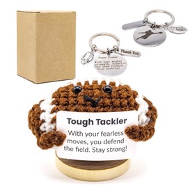 Atreefyse Funny Positive Football Ball Crochet Gag Gift Ideas, Emotional Support Presents for Men, Women, Dad, Fathers, Coworkers, Friends, Christmas, Birthday