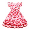 Toddler Girls Valentine Day Dresses Red Heart Print Lovely Dress