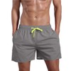 QRANSS Light Gray Mens 5 inch Inseam Quick Dry Swim