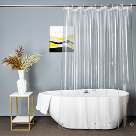 UFRIDAY Clear Shower Stall Curtain Liner 60 x 72inch, EVA Waterproof Weighted Clear Shower Liner with Magnets,Narrow Small Shower Curtain Liner 60 inch Wide for Bathroom or Window