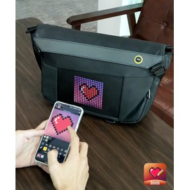 LED Pixel Art Waterproof Shoulder Bag, Ideal for Daily Use and Outdoor Adventure