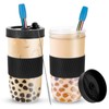 Esilihom Bubble Tea Cup, 2 Pack Reusable Bubble Tea Cup