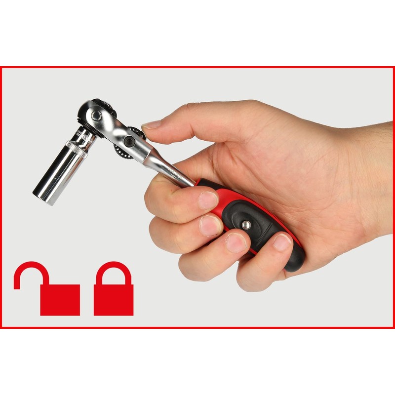 KS Tools Modifix 914.1405 Mini T-Handle Swivel Head Ratchet 1/4