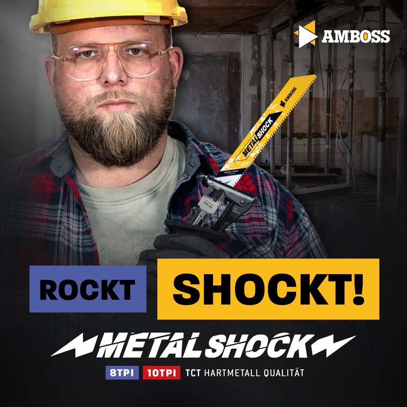 AMBOSS METAL SHOCK - 3 x reciprocating saw blade length