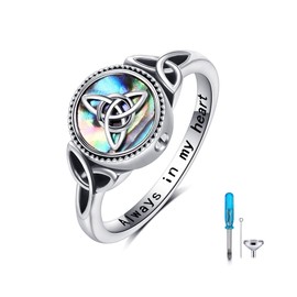Celtic Knot Urn Rings for Ashes 925 Sterling Silver Trinity Celtic Knot Cremation Urn Ring Memorial Keepsake Jewelry for Women-57