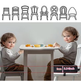 Booster Seat Chairs, Child Seat Raiser Chair, Child PU Washable Dismountable, 10 cm Portable Booster Seats with 2 Safety Buckles, Cover Easy to Clean Removable Booster Chair