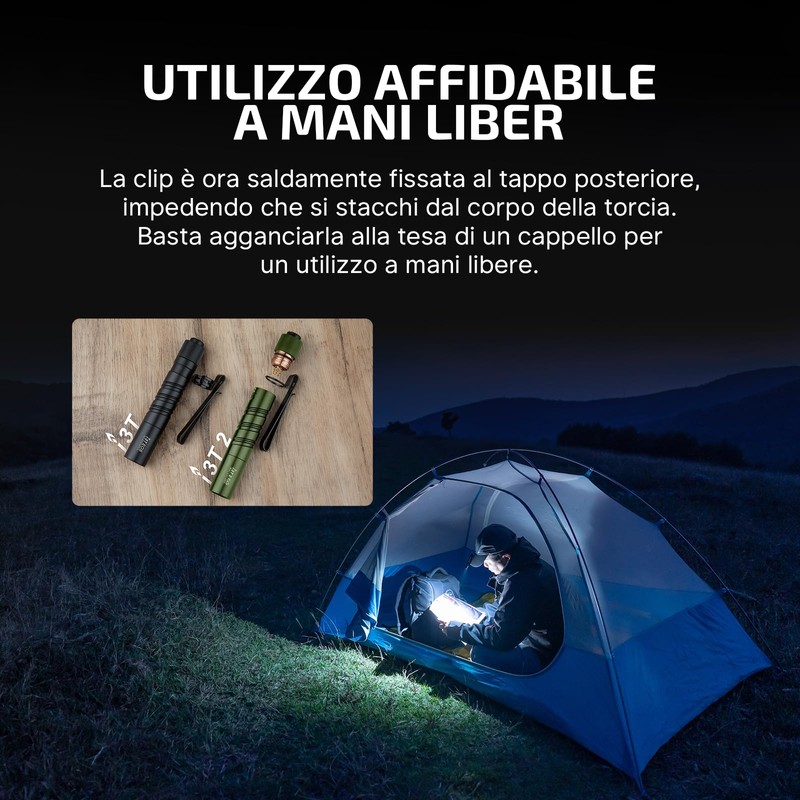 OLIGHT I3T 2 EOS Mini Torcia LED 200 Lumen 62m
