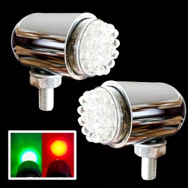 OZ-USA Red & Green LED Navigational Lights Marine Vessels Pontoon Watercraft Airboat