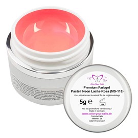 5 g Premium Pastel Neon Colour Gel Salmon Pink (MS-118) High Coverage in 1 Layer