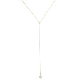 VingTAINE C3149 Y-Shaped Long Chain Necklace with Stones, Cubic Zirconia, Deluxe, Simple, Cubic Zirconia