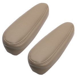 SecosAutoparts Armrest Cover Replacement Leather Seat Cover Med Tan Compatible with Chevy Silverado 1500 2500 3500 Tahoe Sierra Suburban Avalanche 2000 2001 2002 2003 2004 2005 2006