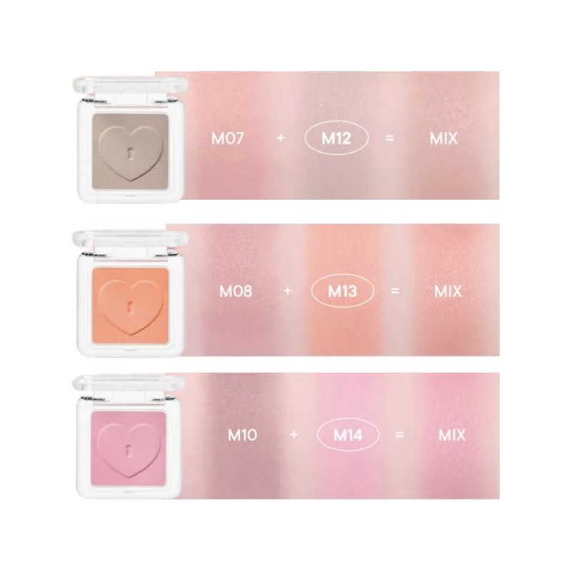 PERIPERA Heart Pocket Single Shadow 2color Set, Color1#$%Color2:M12 Carving with