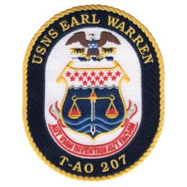 5" USNS  EARL WARREN T-AO-207 EMBROIDERED JACKET PATCH