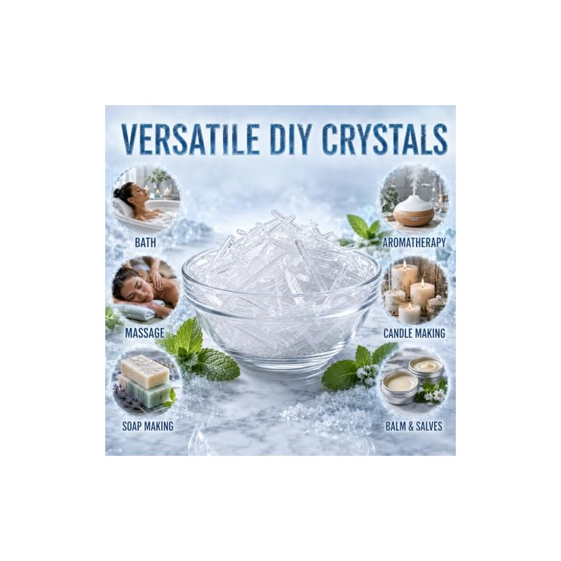 MENTHOL CRYSTALS Mentha Arvensis 100% PURE USP Grade 60ml
