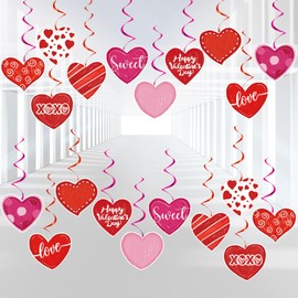 YQUQWN 48 PCS Valentines Day Hanging Decorations Valentines Day Decorations No DIY Valentines Day Party Decorations Valentines Day Office Decoration Ceiling Decorations