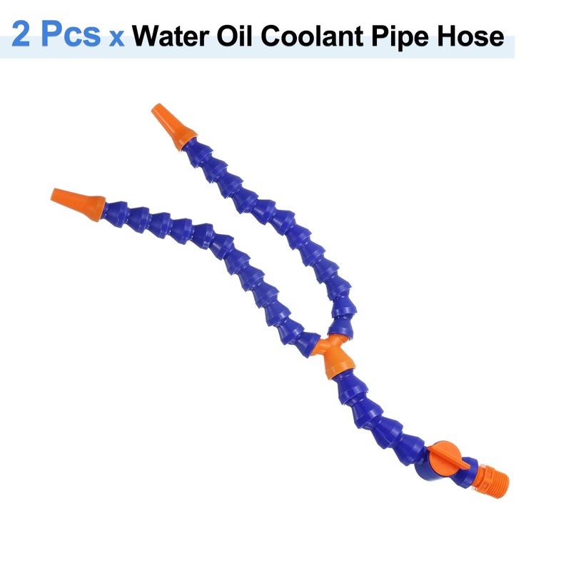 uxcell 2Pcs G1/2" Thread Flexible Water Oil Coolant Pipe Hose,
